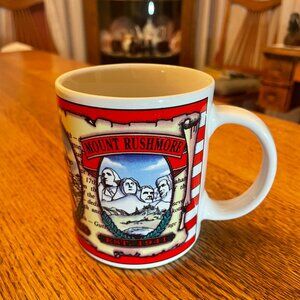Mount Rushmore National Park Illustrated Souvenir Coffee Cup Mug